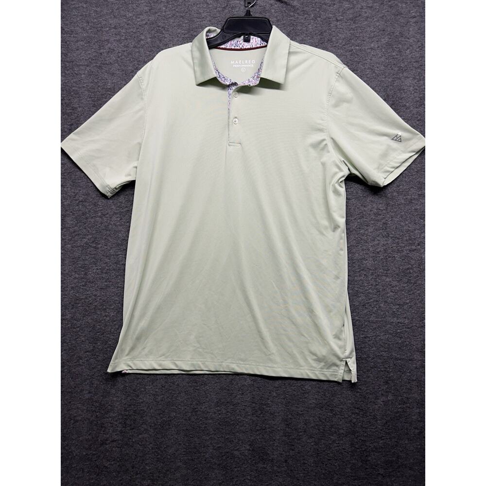Maelreg Performance Polo Shirt Men's Large‎ Mint Green Golf Casual